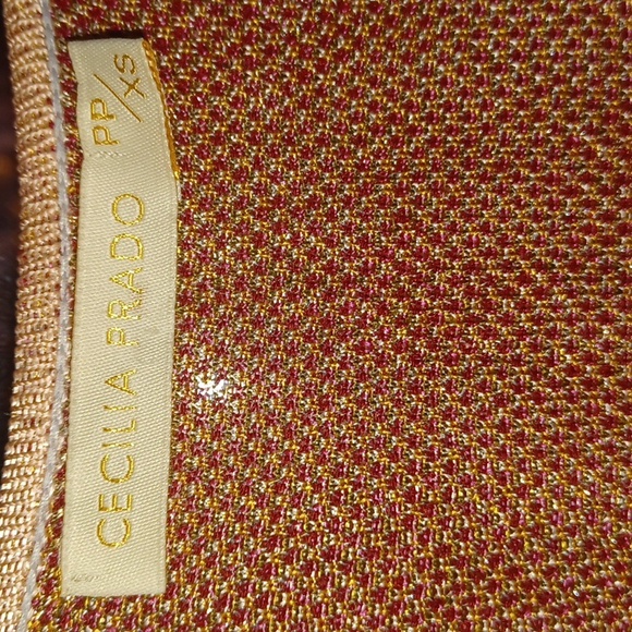 CECILIA PRADO Metallic Pink Floral V-Neck Knit Maxi Dress - Picture 5 of 6